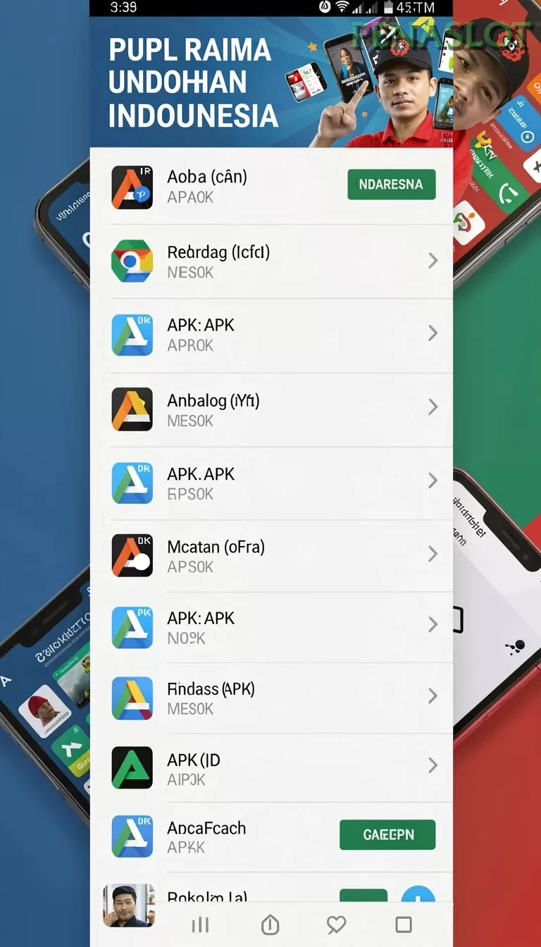Cuplikan layar menu unduhan penaslot untuk perangkat Android
